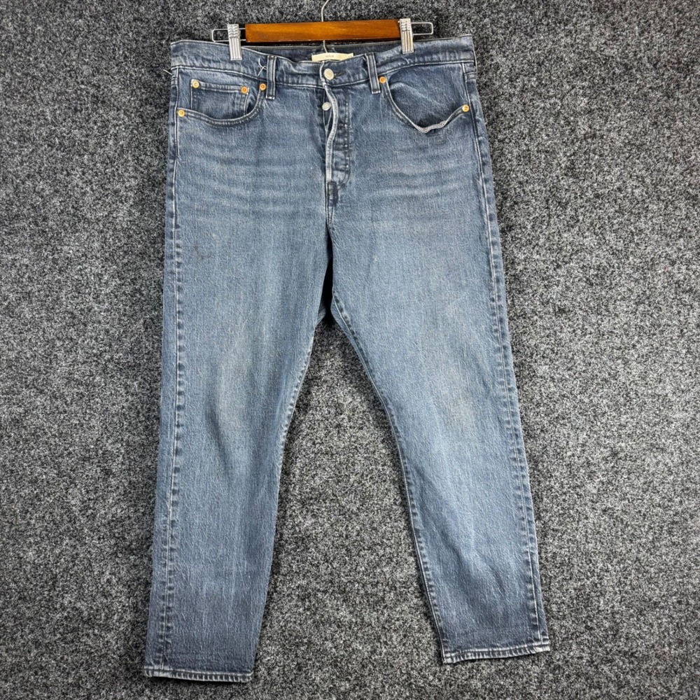 Levis Premium Wedgie Straight Jeans Womens 32 Blue Denim High Rise Button Fly‎